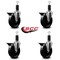 Service Caster 5'' Phenolic Swivel 1-1/4'' Expanding Stem Caster Set with Brake, 4PK SCC-EX20S514-PHS-PLB-114-4 - alternate 4